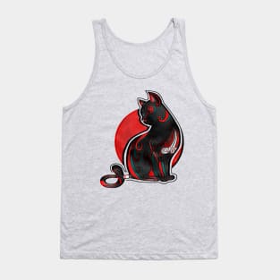 Black and Red Cat Tank Top